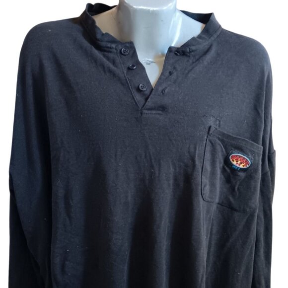 3XL Rasco FR Mens Black Long-Sleeve Henley Shirt Distressed Logo - Picture 1 of 5